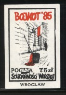POLAND SOLIDARITY SOLIDARNOSC WALCZACA WROCLAW 1985 BOYCOTT STRIKE MS FLAG - Viñetas Solidarnosc