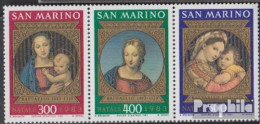 San Marino 1288-1290 Dreierstreifen (kompl.Ausg.) Postfrisch 1983 Weihnachten - Unused Stamps