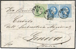 Österreich Post In Der Levante, 1875, 2Ia, 4Ia, Brief - Eastern Austria