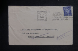 AUSTRALIE - Lettre Postée Sur Un Paquebot > France - 1939 - M 1294 - Postmark Collection