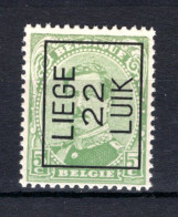 PRE61A MNH** 1922 - LIEGE 22 LUIK  - Typos 1922-26 (Albert I)