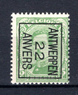 PRE59B MNH** 1922 - ANTWERPEN 22 ANVERS  - Typos 1922-26 (Albert I)