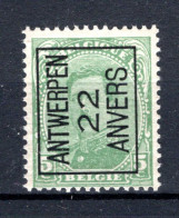 PRE59A-IV MNH** 1922 - ANTWERPEN 22 ANVERS  - Typos 1922-26 (Albert I)