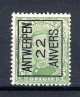 PRE59A MNH** 1922 - ANTWERPEN 22 ANVERS  - Typos 1922-26 (Albert I)