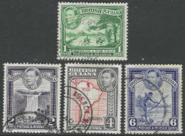 British Guiana. 1938-52 KGVI. P14x13(horiz) 13X14(vert). 4 Used Values To 6c. SG 308b Etc. M6132 - Guyana Britannica (...-1966)