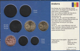 Andorra AND3- 5 2014 Stgl./unzirkuliert KurzSatz 5 Bis 20 Cent 2014 Kursmünzen 5, 10 & 20 Cent - Andorra