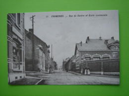 FRAMERIES - Rue Du Centre Et Ecole Communale (Reproduction) - Frameries