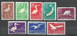 9573- 2 SERIES COMPLETAS RUMANÍA 1957 FAUNA DANUBÍO AVES - Used Stamps