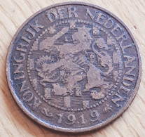 NEDERLAND :  1 CENT 1919 KM 152 Key DATE ! - 1 Centavos