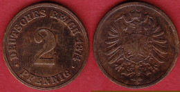 2 Pfennig Kaiserreich Kleiner Adler 1874 B Gebraucht  Jäger 2  (3903 - 2 Pfennig