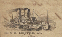 1878 RARE CONNAISSEMENT BILL OF LADING  Cuba Vapor Espanol Vapor « Brook » VOIR HISTORIQUE - Estados Unidos