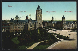 AK Posen / Poznan, Kgl. Schloss, Oberpostdirektion, Kgl. Landschaft  - Posen