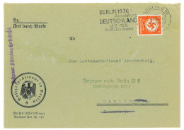 P3555 - OLYMPIC GAMES BERLIN 1936 , 4.7.36 OFFICIAL USE WITH SPECIAL BERLIN 1936 EXHIBITION CANCELLATION - Estate 1936: Berlino