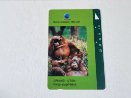 Indonesia-(ID-TLK-S-0219)-Orang Utan-(40)(100units)(1.2.94)-(tirage-245.000)-used Card - Indonesië