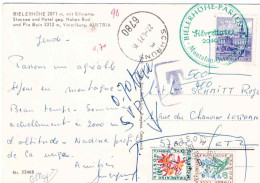 CARTE AUTRICHIENNE TAXÉE Taxe Française N°99 + 100 (y&t) N°957A Schruns 22 Juin 1973 Pour Metz - CP Bielerhöhe - 1960-.... Brieven & Documenten