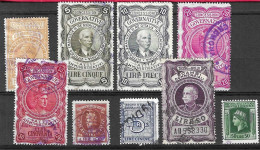 LOTTO NOVE MARCHE DA BOLLO USATE - Revenue Stamps