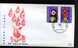1705/06 - FDC - Rode Kruis - Stempel: Bruxelles - Brussel - 1971-1980