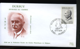 1713 - FDC - Dag Van De Postzegel - Hubert Krains - Stempel: Durbuy - 1971-1980