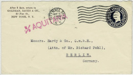 Vereinigte Staaten / USA 1929, Ganzsachen-Brief / Stationery City Hall New York - Berlin (Deutschland), S/S Aquitania - 1921-40