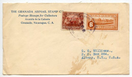 Nicaragua 1939 Cover; Granada - The Granada Airmail Stamp Co. To Albany, NY; Scott 677 Dario Park & 685 Leon Cathedral - Nicaragua