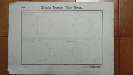 Alt1242 Tavole Disegno Tecnico Scuola Pareggiata, Eva Sella, Biella, Figure Geometriche Architettura Colonna Dorica '900 - Otros Planes