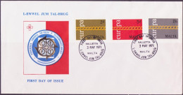 Europa CEPT 1971 Malte - Malta FDC1 Y&T N°424 à 426 - Michel N°422 à 424 - 1971