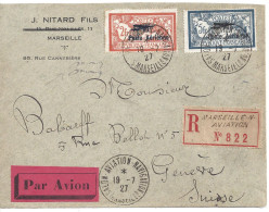 PA 1 Et 2 Sur LETTRE - OBLITERATION SALON AVIATION 19/7/27 - 1927-1959 Storia Postale