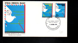 MADAGASCAR FDC 1986 JOURNEE MONDIALE DE LA POSTE - Post