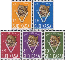 Süd-Kasai 20-24 (kompl.Ausg.) Postfrisch 1961 Leopard - Sud Kasai