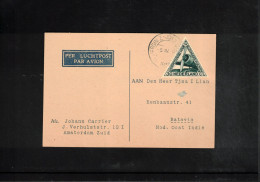 Netherlands 1937 Interesting Airmail Postcard To Batavia Netherlands East India - Cartas & Documentos