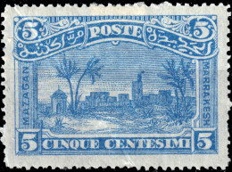 MAROC (Postes Locales) - 1897 MOGADOR à MARRAKECH Yv.53 5c Bleu Neuf* - Pli Sinon TB (c.90€) - Postes Locales & Chérifiennes