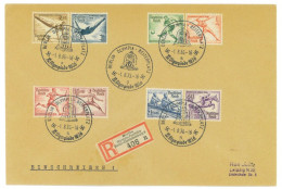 P3565 - OLYMPIC GAMES BERLIN 1936 , OPENING DAY, COMPLETE OLYMPIC SET ON REGISTRED COVER WITH ARRIVING CANCELLATION - Estate 1936: Berlino
