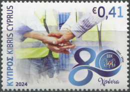Cyprus 2024. 80 Years Of The Workers Confederation Of Cyprus (MNH OG) Stamp - Unused Stamps