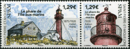 Saint Pierre And Miquelon 2024. L'Île-aux-Marins Lighthouse (MNH OG) Block - Neufs