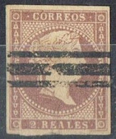 Sello 2 Reales Lila Isabel II 1856, Anulado Barrado,   Edifil Num 50S º - Gebruikt