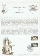 DOCUMENT PHILATELIQUE-CHATEAU FORT DE BONAGUIL-1er JOUR-1976- - Documents Of Postal Services
