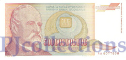 YUGOSLAVIA 500 MILLION DINARA 1993 PICK 137a UNC PREFIX "AA" - Jugoslawien