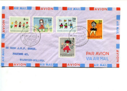 Antilles Néerlandaise CURACAO  - Affranchissement Sur Lettre Par Avion - Dessins D'enfants - Curazao, Antillas Holandesas, Aruba