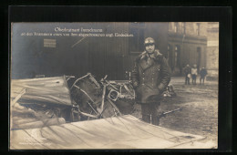 AK Oberleutnant Immelmann An Den Trümmern Eines Von Ihm Angeschossenen Engl. Eindeckers  - 1914-1918: 1. Weltkrieg