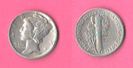 America One Dime 1935 D USA Silver Coin United States Of America - 1916-1945: Mercury (Mercure)