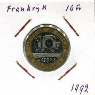 10 FRANCS 1992 FRANCE Coin BIMETALLIC French Coin #AM678.U.A - 10 Francs