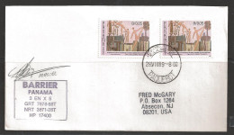 1989 Paquebot Cover, Panama Stamps Mailed In Capetown South Africa - Panama