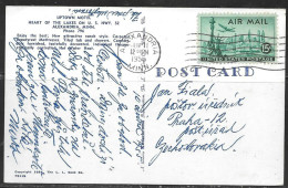 1955 NY Skyline Airmail, Alexandria Minn On Ppc To Czechoslovakia - Covers & Documents