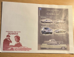 2003 Uganda Cadillac Automobiles GM Cars LARGE First Day Cover Complete With Brochure - Uganda (1962-...)