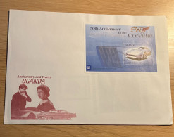 2003 Uganda Corvette Automobiles GM Cars LARGE First Day Cover Complete With Brochure - Uganda (1962-...)