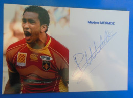 AUTOGRAPHE DE RUGBY   -   MAXIME MERMOZ SUR PHOTO - Sportspeople