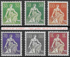 Schweiz Suisse HELVETIA 1932/34: Zu 111z/162z Mi 105z/171z Yv 123a /206a (geriffelt-grillé) ** MNH (Zu CHF 217.00) - Ongebruikt