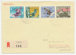Registered Cover Liechtenstein 1955 Skiing - Mountaineering - Inverno