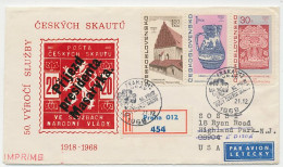 Registered Cover / Postmark Czechoslavakia 1968 50 Years Of Scouting - Other & Unclassified