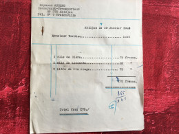 Abidjan Cote D'Ivoire Ex Colonie Française Facture Transport Bière Limonade Vin-Document Commercial Cigarettes Bastos - Andere & Zonder Classificatie